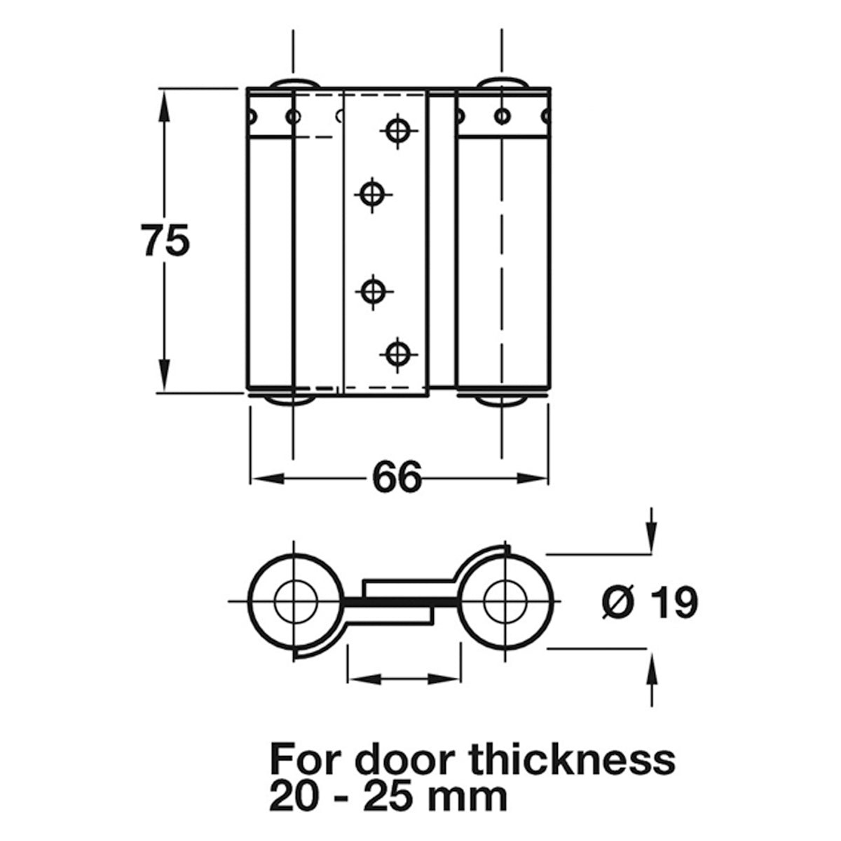 SPRING HINGE DA 66x75 10KG ST/SIL