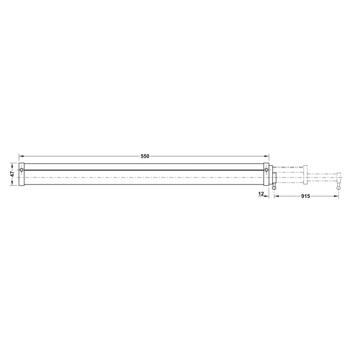 DOOR CLOSER O/H SLIDE 550x47x35 SIL