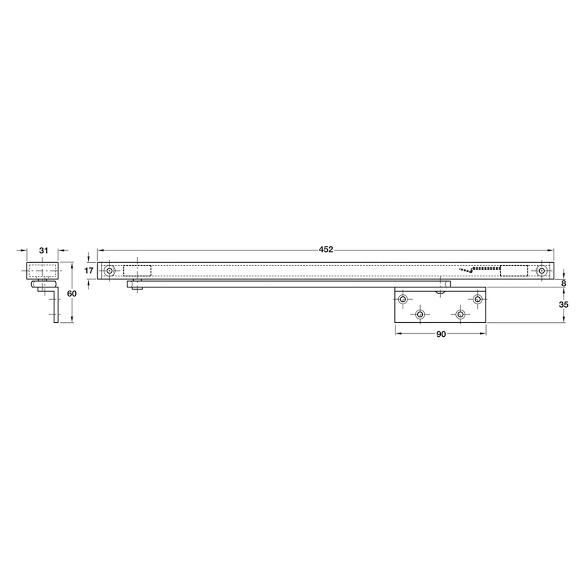 OVERHEAD DOOR STOP+HOLDER 90-130deg