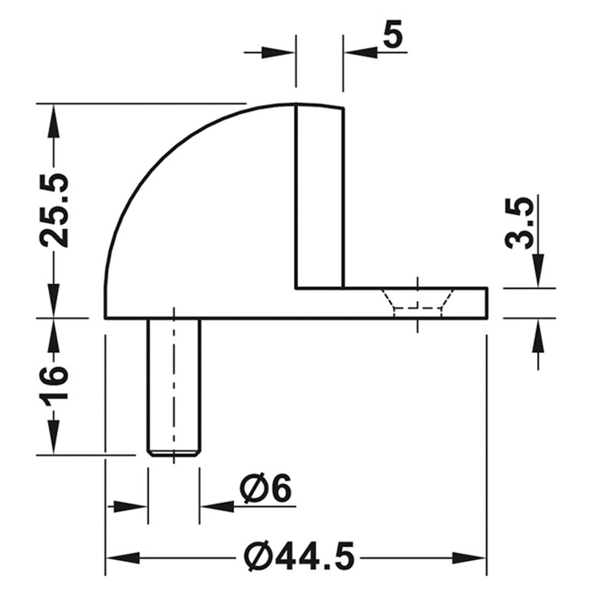 STARTEC DOOR STOP FLOOR D44.5 SSS