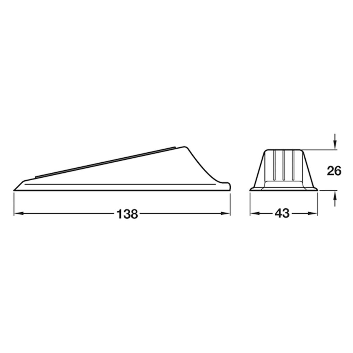 DOOR WEDGE 138x43x26 RUB/GREY