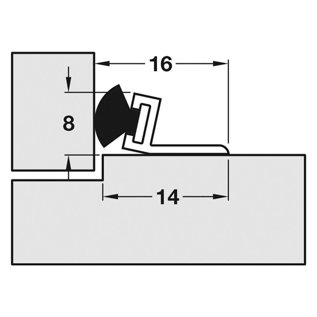 PILE DOOR SEAL 5000x16x8 PVC/WHI