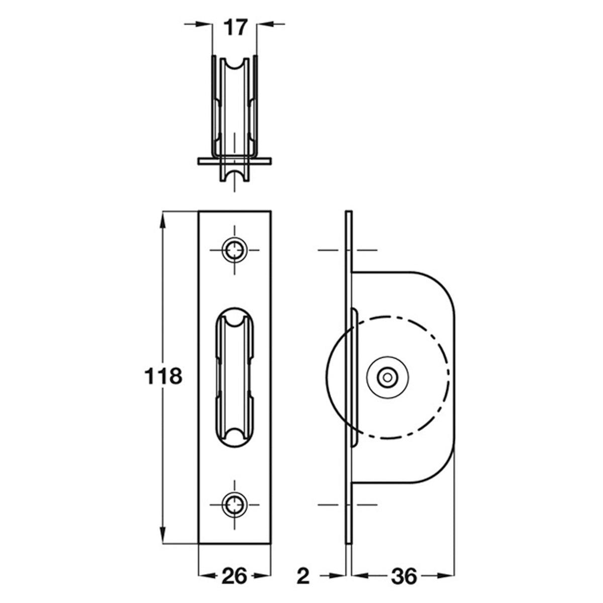 SASH PULLEY AXLE BEARING 50KG ST/BR