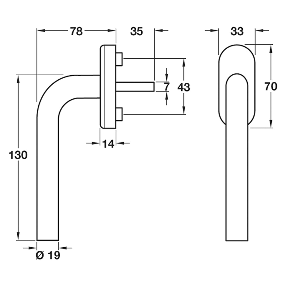 SOFEA-K WINDOW HANDLE 7 SSS
