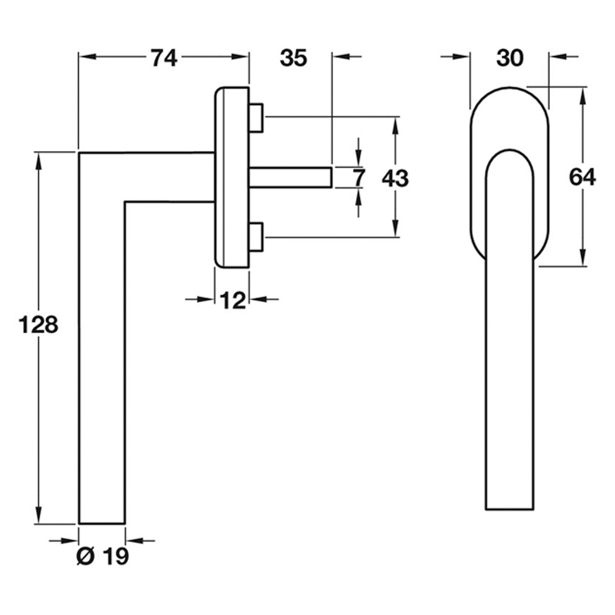 SANDRA-K WINDOW HANDLE 7 SSS