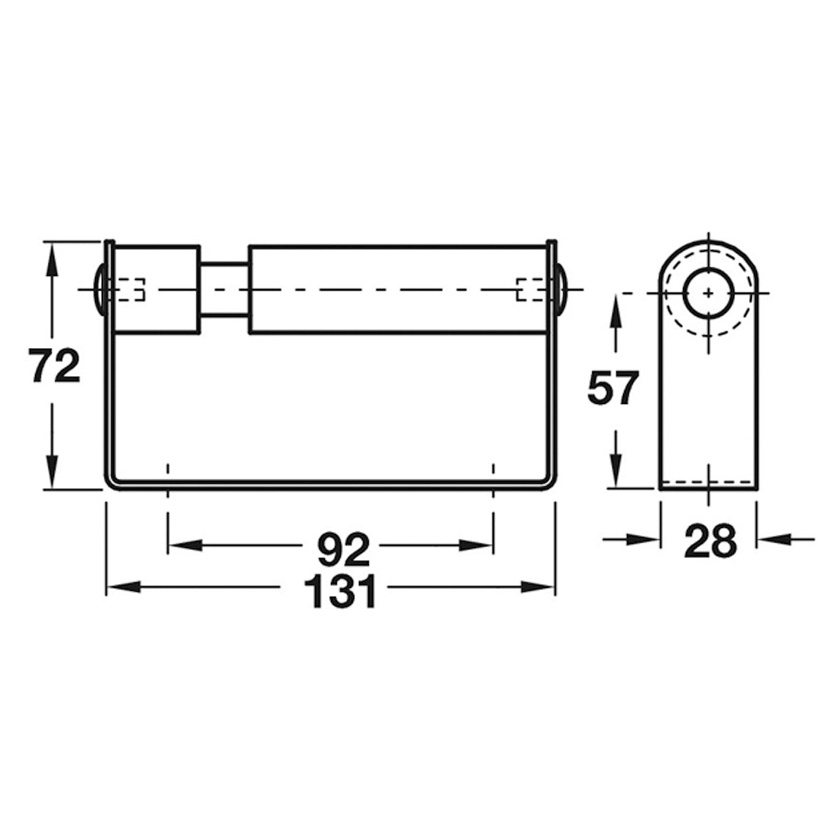 Toilet Roll Holder 131x72x28mm Satin Stainless Steel