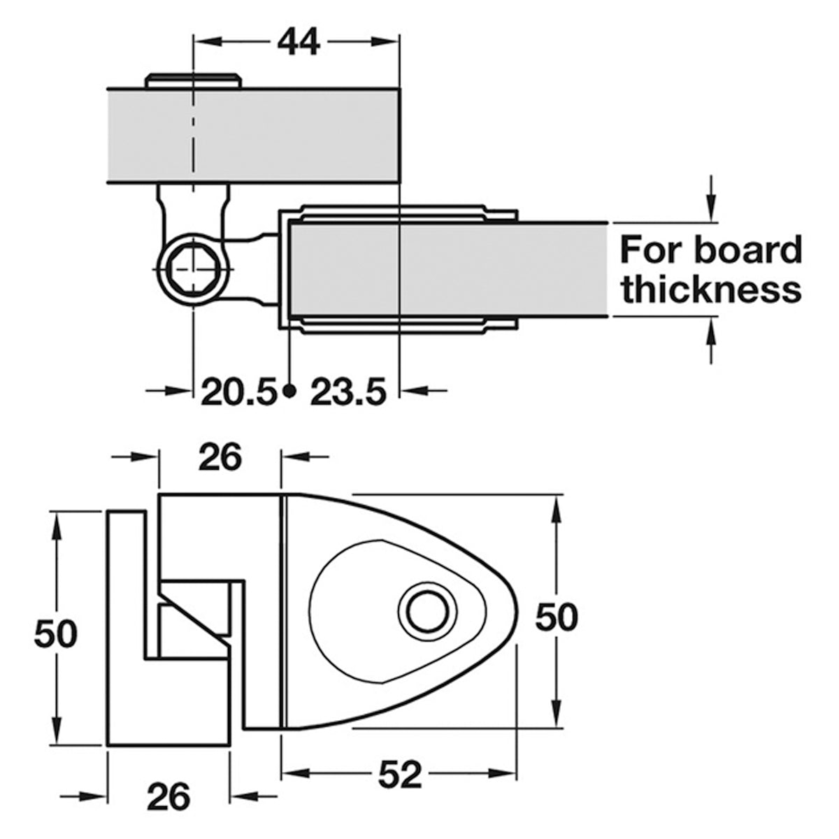 CHALLENGER RISE/FALL BUTT HINGE SAA