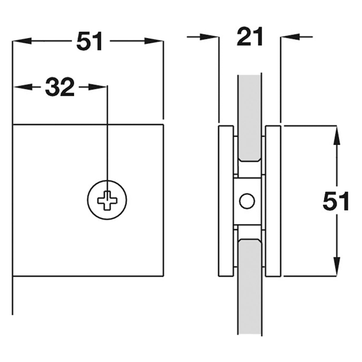 GLASS CONNECTOR 90deg BRS/PCP