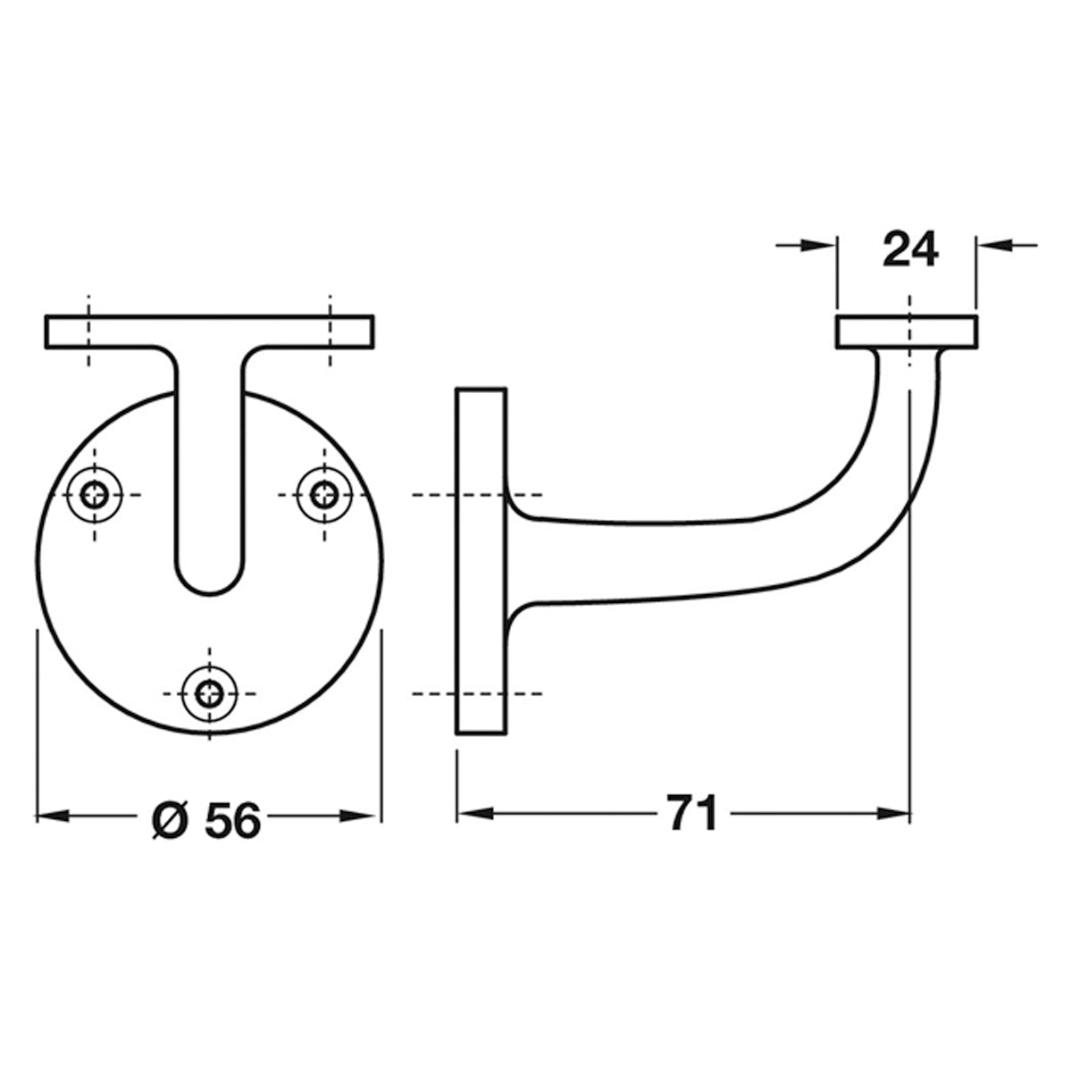 HANDRAIL BRACKET 62x83 SAA