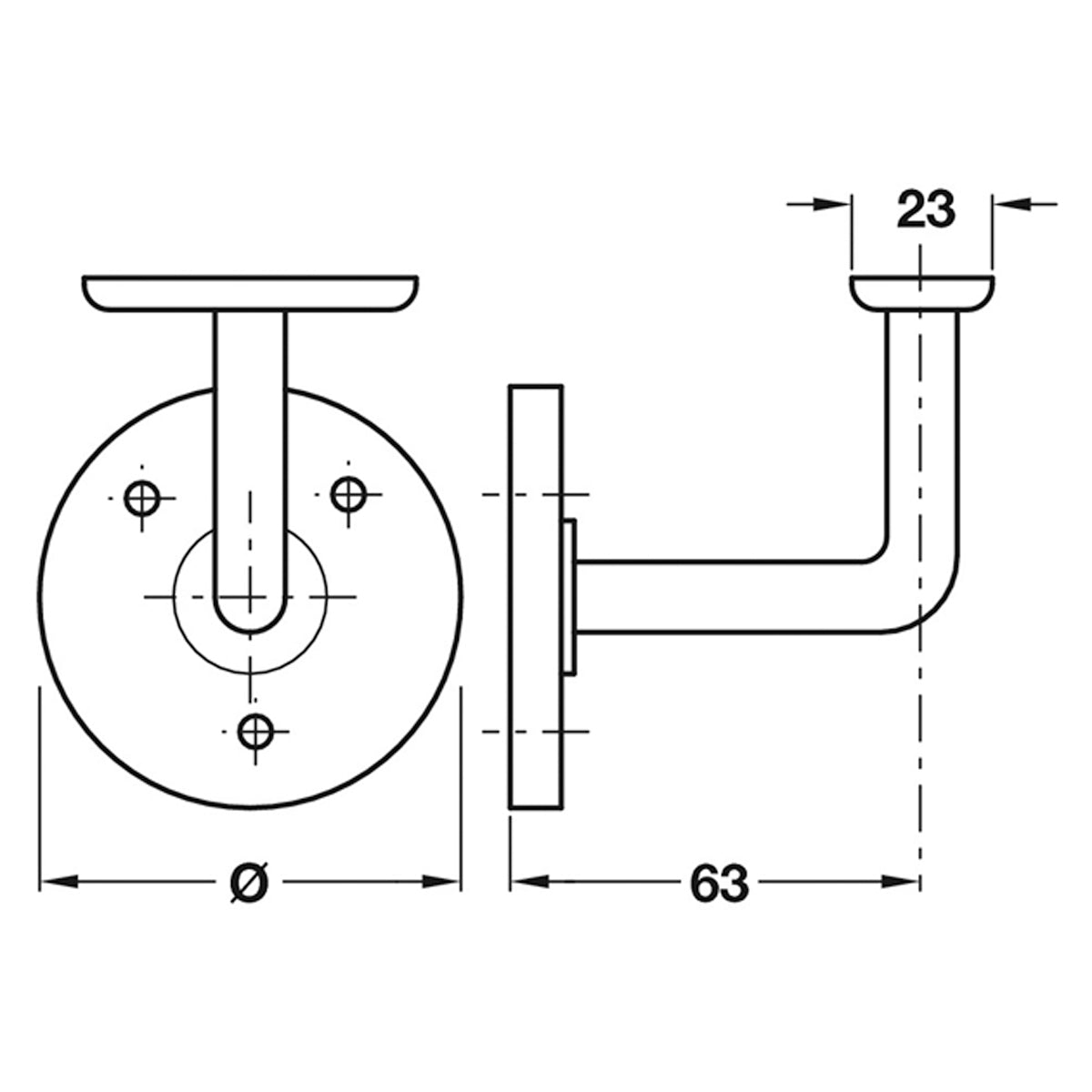 HANDRAIL BRACKET 66x79.5 MS/WHITE