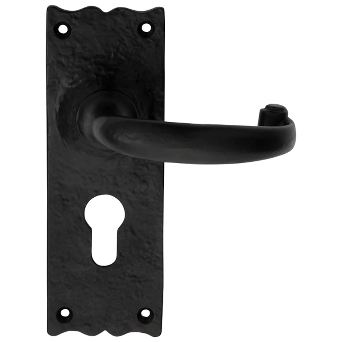 BLACK TRADITIONAL LEVER HANDLE EURO47.5 154 IR/BLK LF5501Y by CARLISLE BRASS