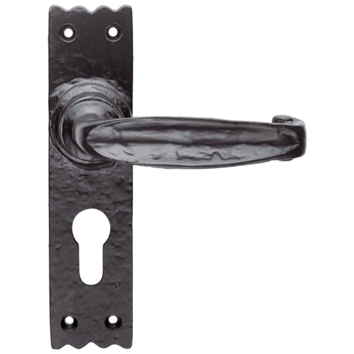 BLACK SLIM V LEVER HANDLE EURO47.5 IR/BLK LF5507Y by CARLISLE BRASS