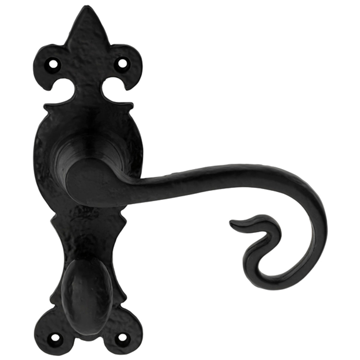 BLACK CURLYTAIL LEVER HANDLE BATH IR/BLK