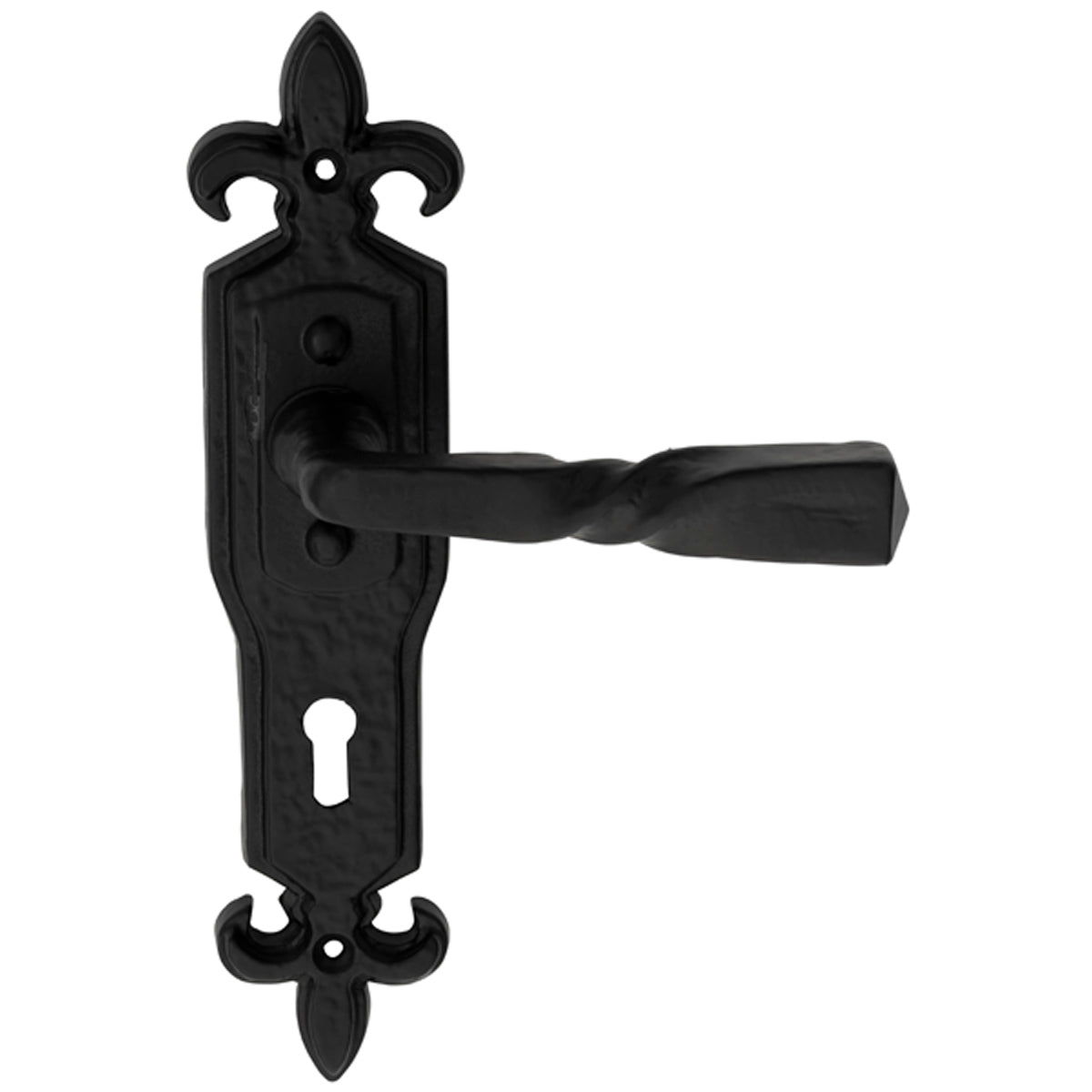 BLACK BARLEY+GOTHIC LEVER HANDLE LOCK IR/BK