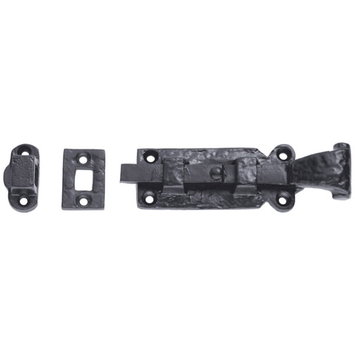 BLACK STR DOOR BOLT+PL 201 IR/BLK LF5530C by CARLISLE BRASS