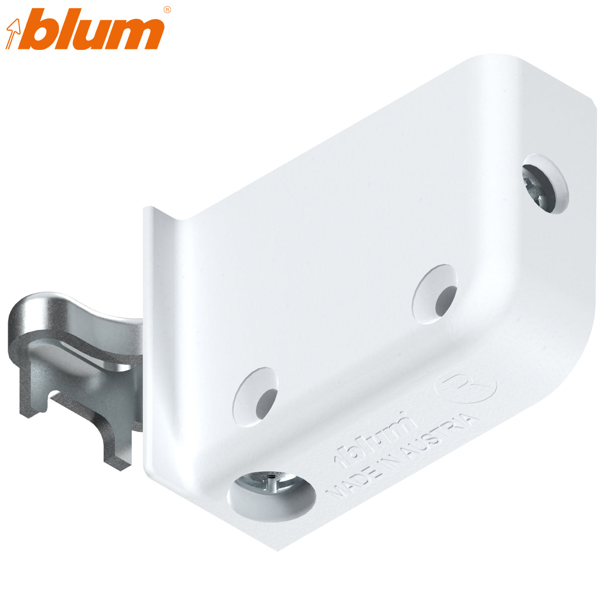 BLUM ADJUSTABLE WALL HANGING BRACKET 130KG SCREW-ON WHI RH
