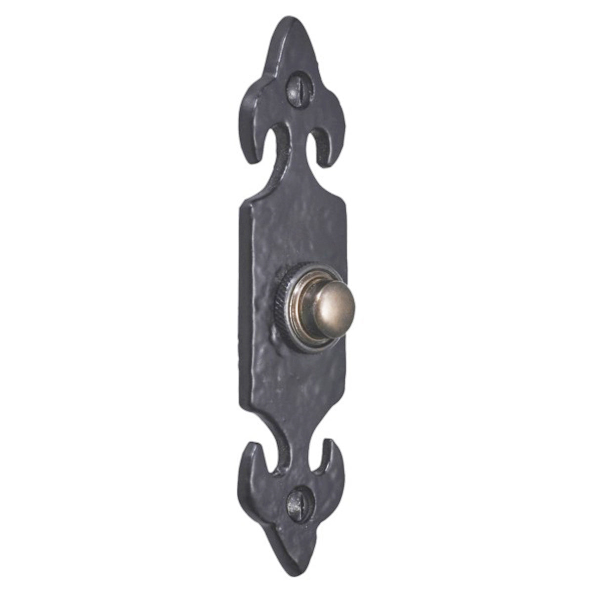FLEUR-DE-LYS DOOR BELL PUSH 120x30 BLK by Spira Brass