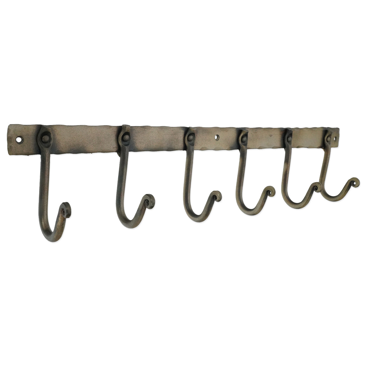 IRON COAT HOOK PLAIN 6 LEG 105x52x460 ANT by Spira Brass