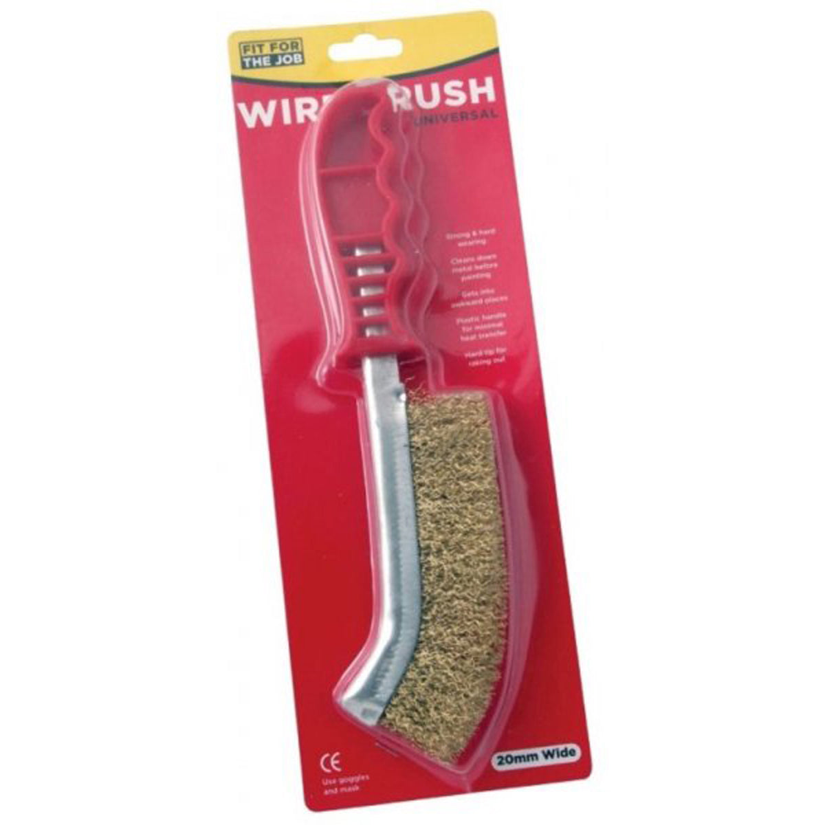 BRUSH WIRE FFTJ PLASTIC HANDLE RED
