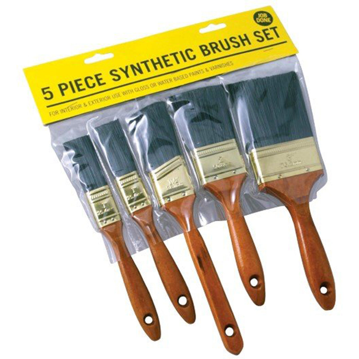 BRUSH PAINT SYNTHETIC SET 5PC