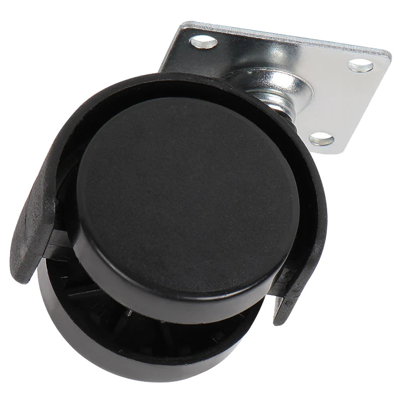 TWIN WHEEL CASTOR+PLATE 25KG 40 BLK