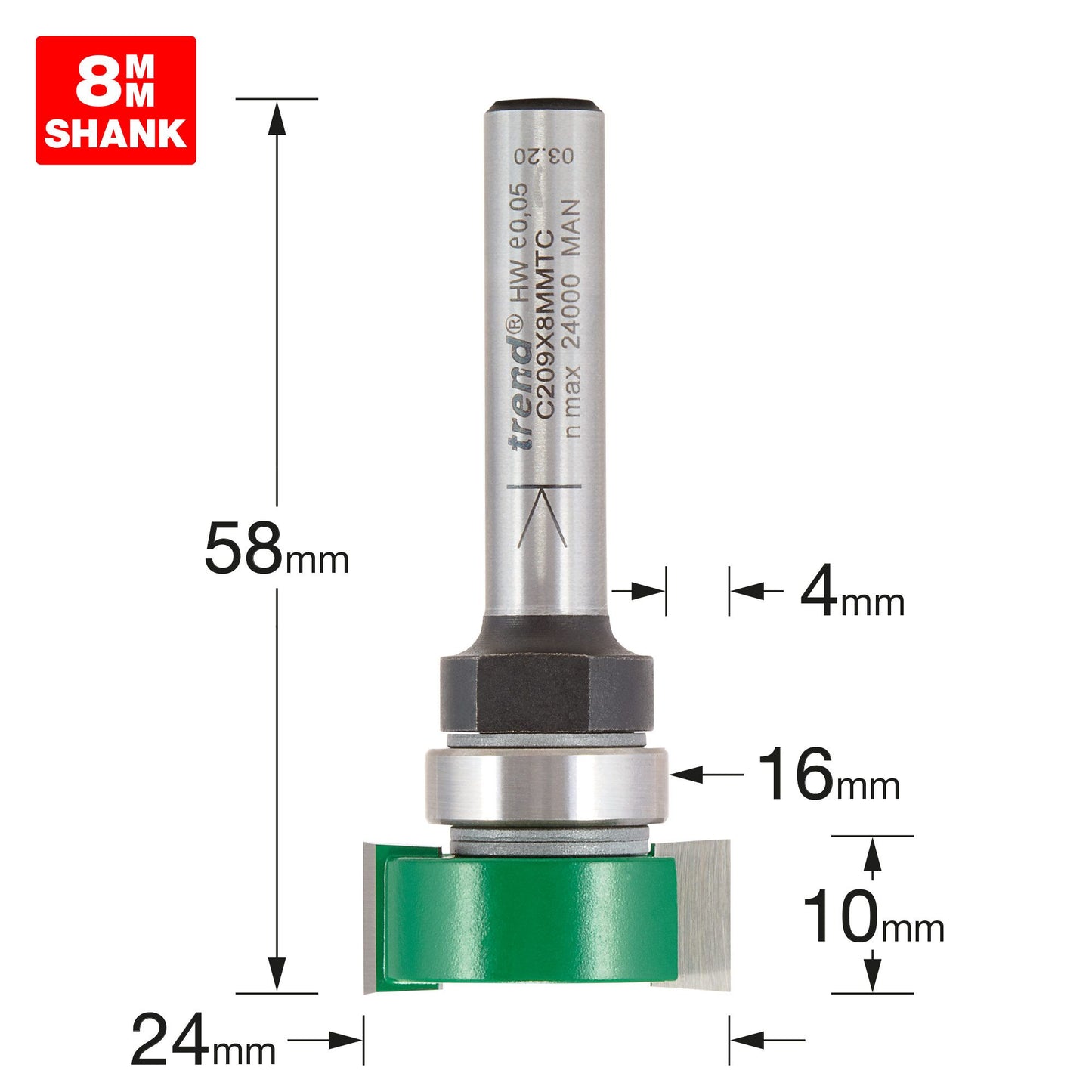 C209 x 1/4 TCT Intumescent Recessor 10 x 24mm by TOOLBANK LTD