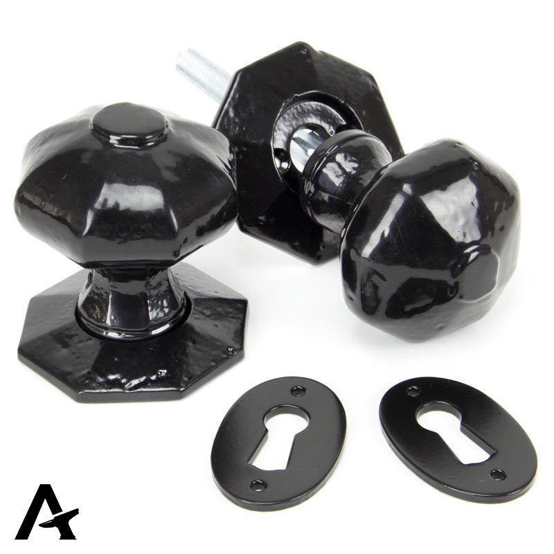 OCTAGONAL MRT/RIM KNOB D54x66 BLK