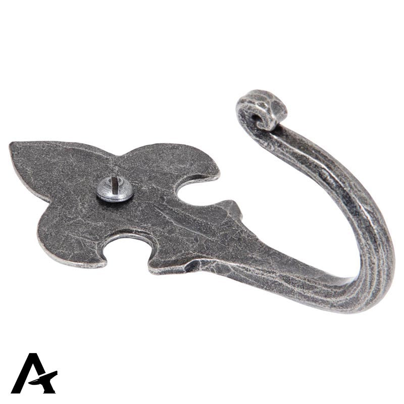 COAT HOOK FLEUR-DE-LYS 114x50x52 PEW - 33722 by MARCHES (ANVIL) ARCHITECTURAL HARDWARE