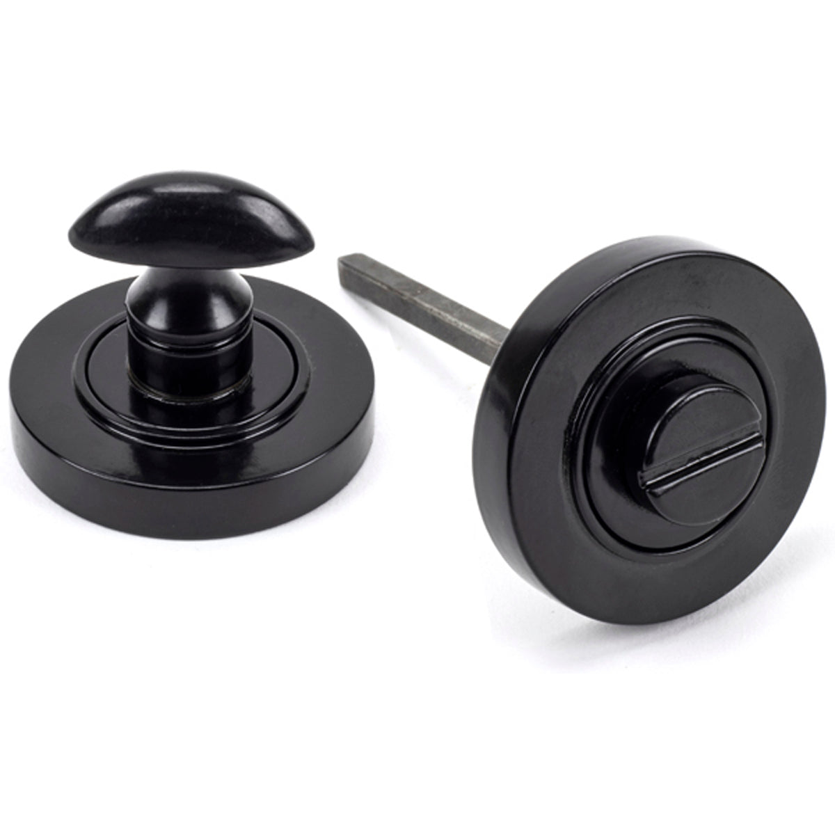 THUMBTURN SET ROUND CNC PLAIN 53x45 BLK