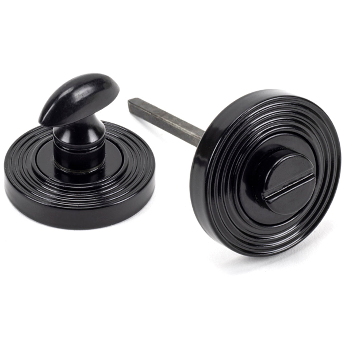 THUMBTURN SET ROUND CNC BEEHIVE 53x45 BLK