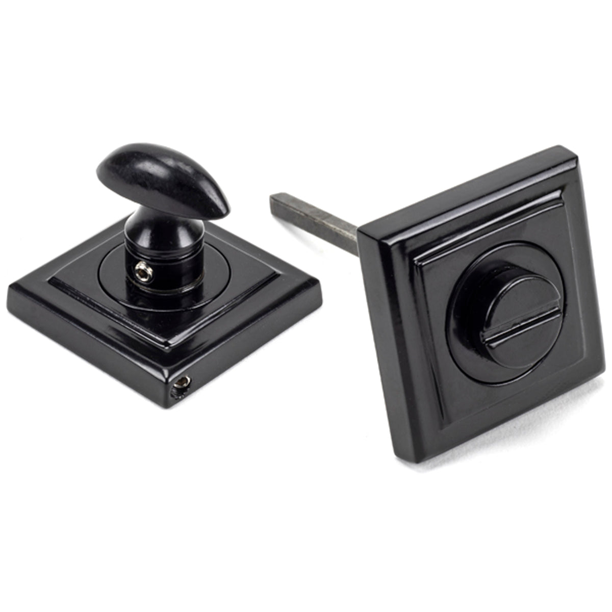 THUMBTURN SET ROUND CNC SQUARE 53x53x45 BLK