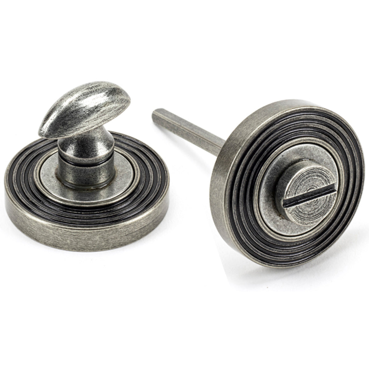 THUMBTURN SET ROUND CNC BEEHIVE 53x45 PEW