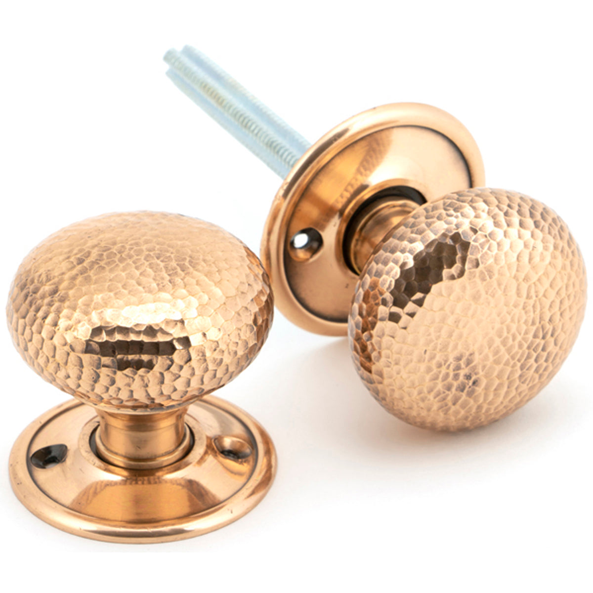 HAMMERED MUSHROOM MORTICE/RIM KNOB 49x49x51 PBZ