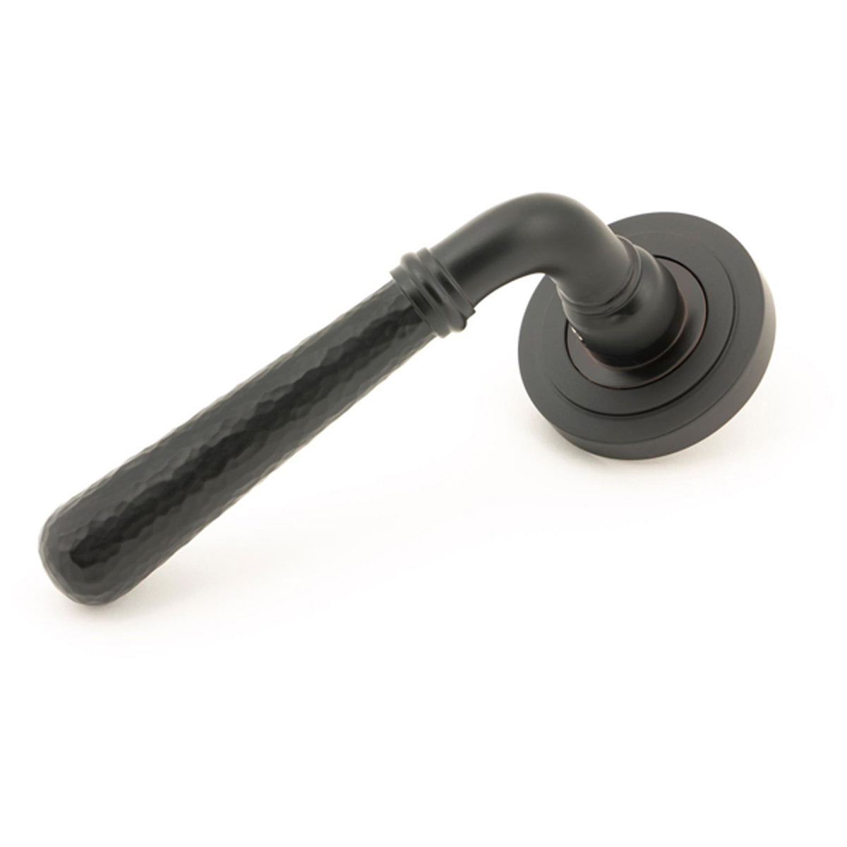 HAMMERED NEWBURY LEVER HANDLE+ROSE SPRUNG ART DECO 53x126x64 AGBZ