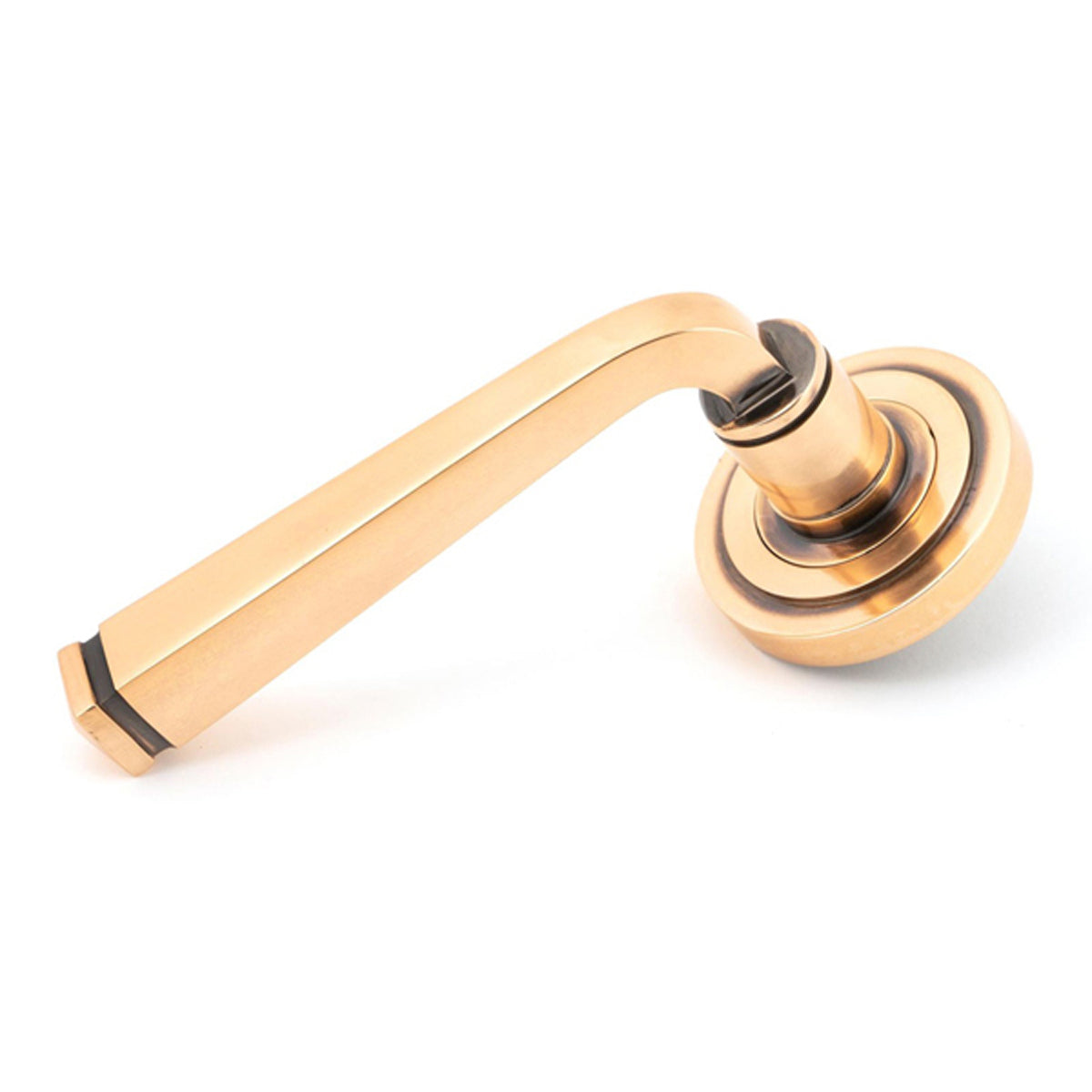 AVON LEVER HANDLE+ROSE SPRUNG ART DECO 53x118x63 PBZ - 46094 by MARCHES (ANVIL) ARCHITECTURAL HARDWARE