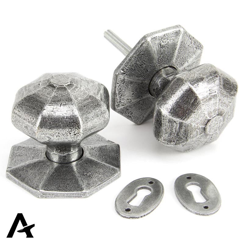 OCTAGONAL MORTICE RIM KNOB 72x76x87 PEW by MARCHES (ANVIL) ARCHITECTURAL HARDWARE