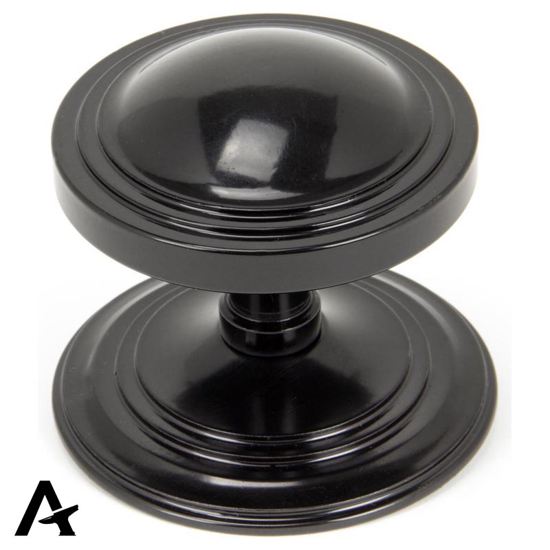 ART DECO CENTRE DOOR KNOB 81x78x90 BLK - 90070 by MARCHES (ANVIL) ARCHITECTURAL HARDWARE