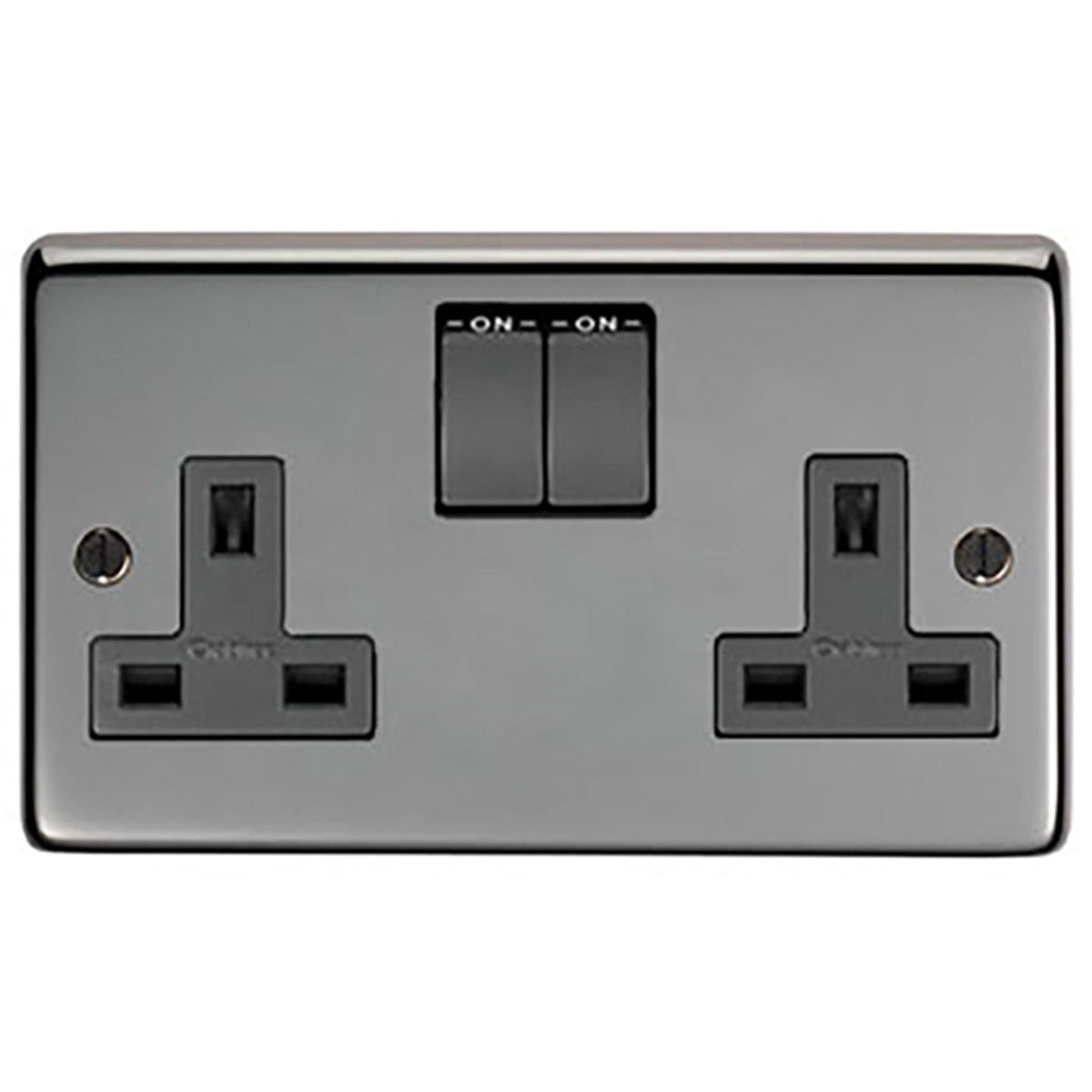 SWITCHED SOCKET 13AMP DOUBLE 146x86x7 BKN