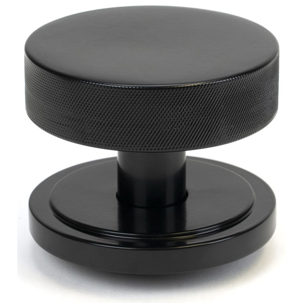 BROMPTON CENTRE DOOR KNOB ART DECO 90x70 BLK