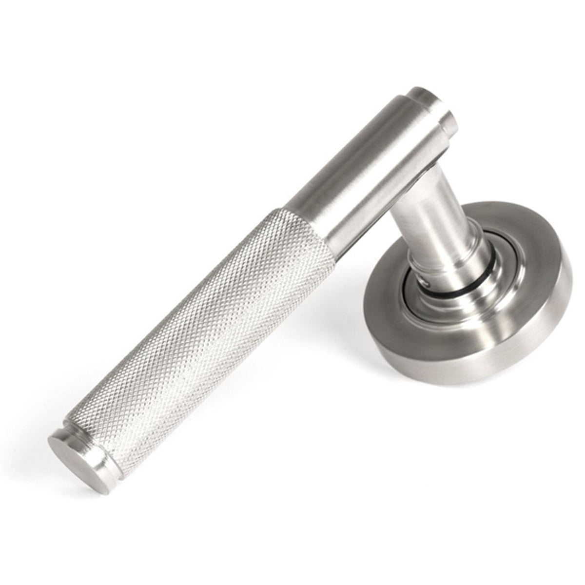BROMPTON LEVER HANDLE+ROSE SPRUNG PLAIN 53x125x70 SMA