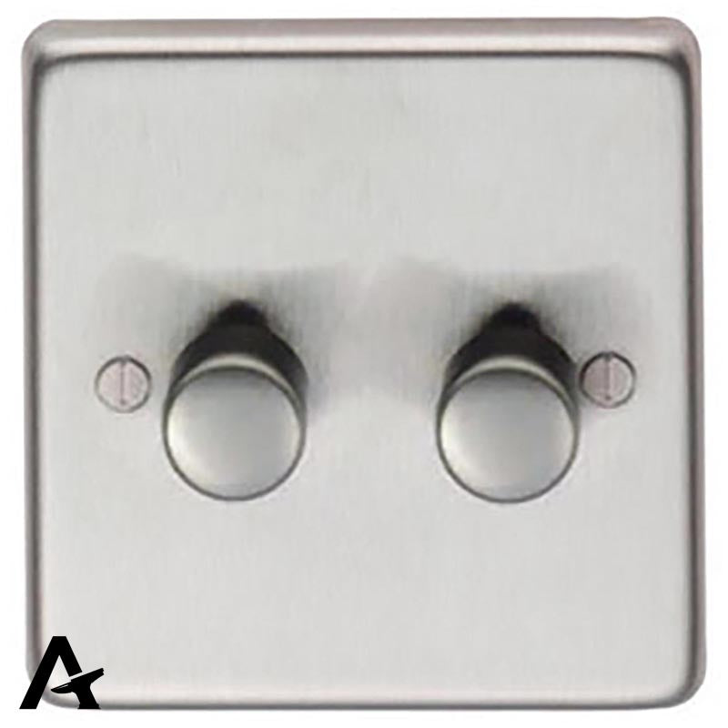 LED DIMMER SWITCH DOUBLE 86x86x7 SSS by MARCHES (ANVIL) ARCHITECTURAL HARDWARE