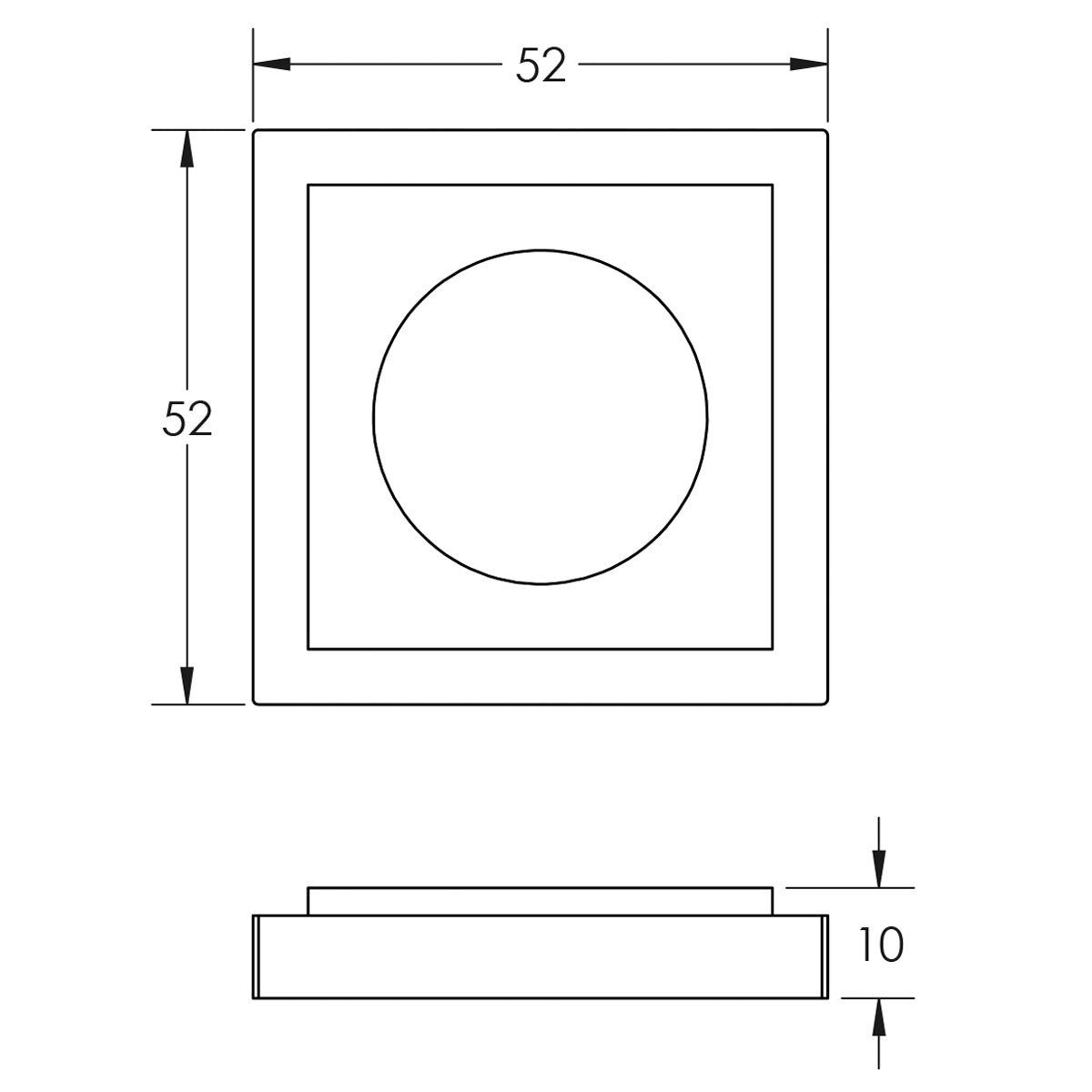 BURLINGTON STEPPED OUTER ROSE SQU 52x52x10 SBR