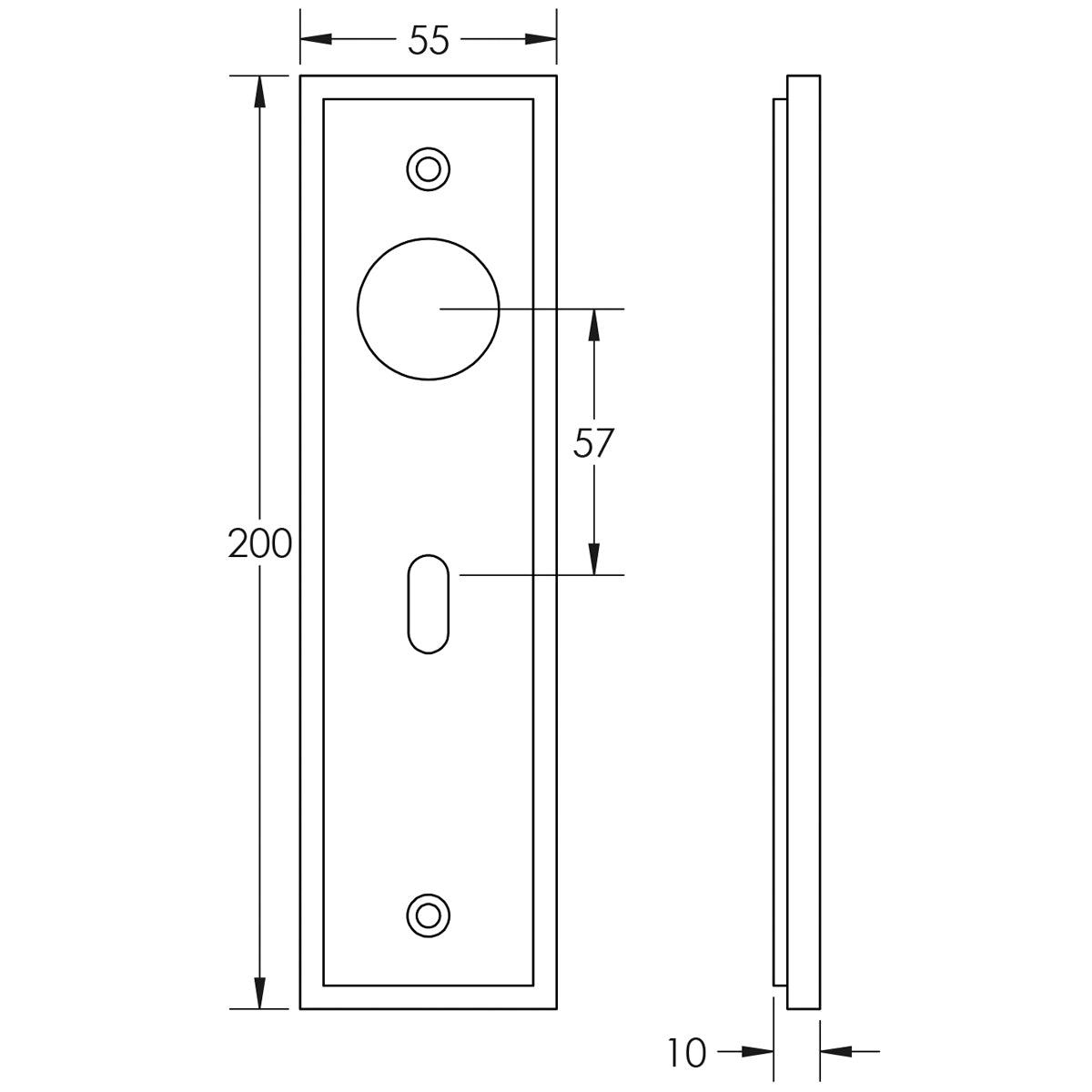 BURLINGTON II LEVER PLATE LOCK 57CC 200x55x10 MBK