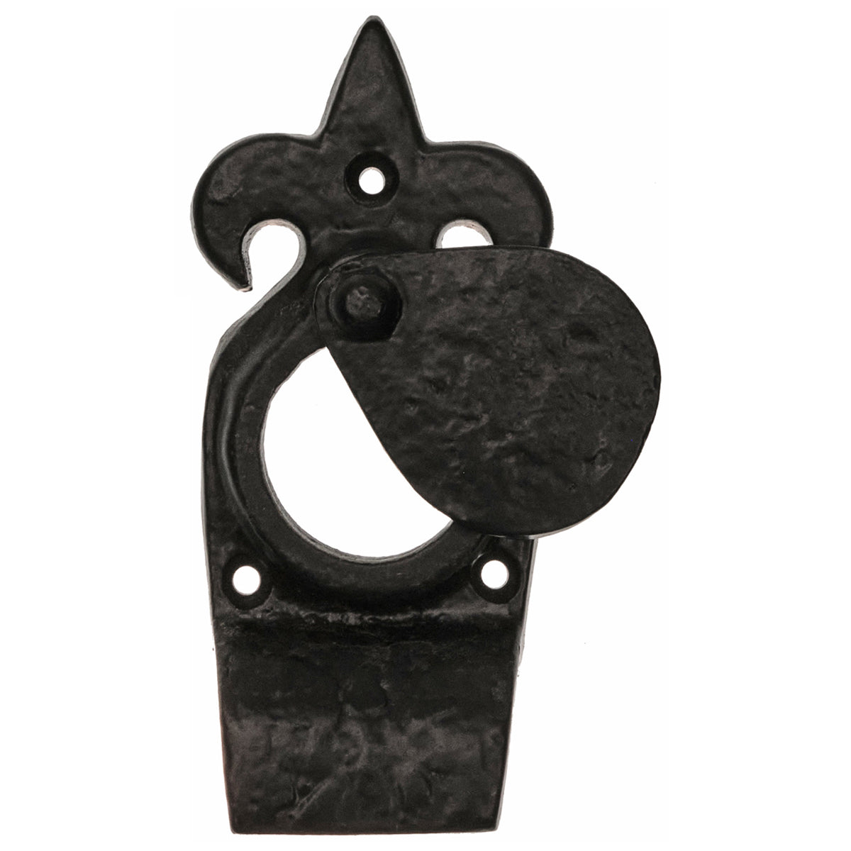 Black Antique Fleur-de-Lys Covered Rim Cylinder Pull 140 x 60mm | Antique Black