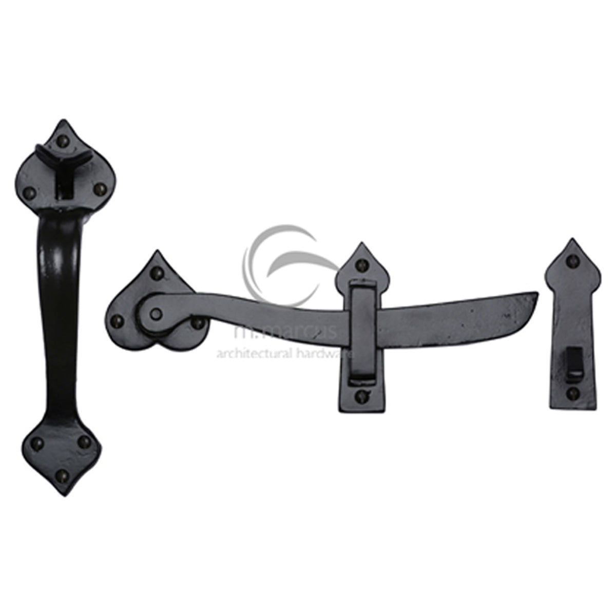 GATE HANDLE+LATCH 212x238 BLK