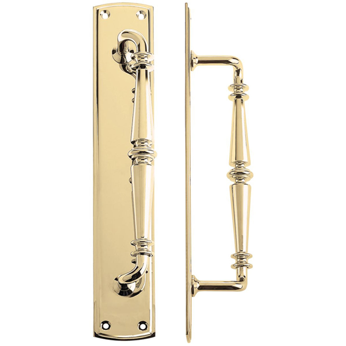 F&B PULL HANDLE+BPLATE 382x65 PBR