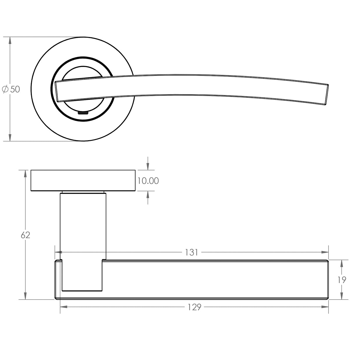 JEDO DUAL MODENA LEVER HANDLE+ROSE D50x129x62 PCP/SCP JV780PCSC