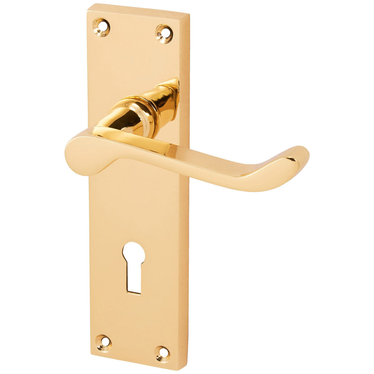 ECLIPSE PICASSO VICTORIAN SCROLL LEVER HANDLE+BACKPLATE LOCK 148x42 PBR PR by FRISCO UK SALES LTD