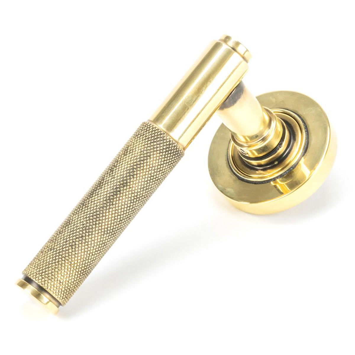 BROMPTON LEVER HANDLE+ROSE SPRUNG PLAIN 53x125x70 AGBR