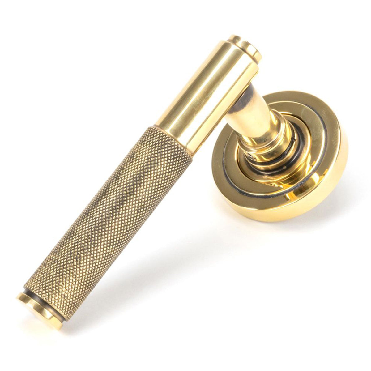 BROMPTON LEVER HANDLE+ROSE SPRUNG ART DECO 53x125x70 AGBR